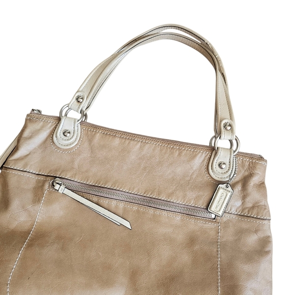 Y2k Vintage Coach Hampton Large Leather Purse Tote 18998 - Picture 2 of 11